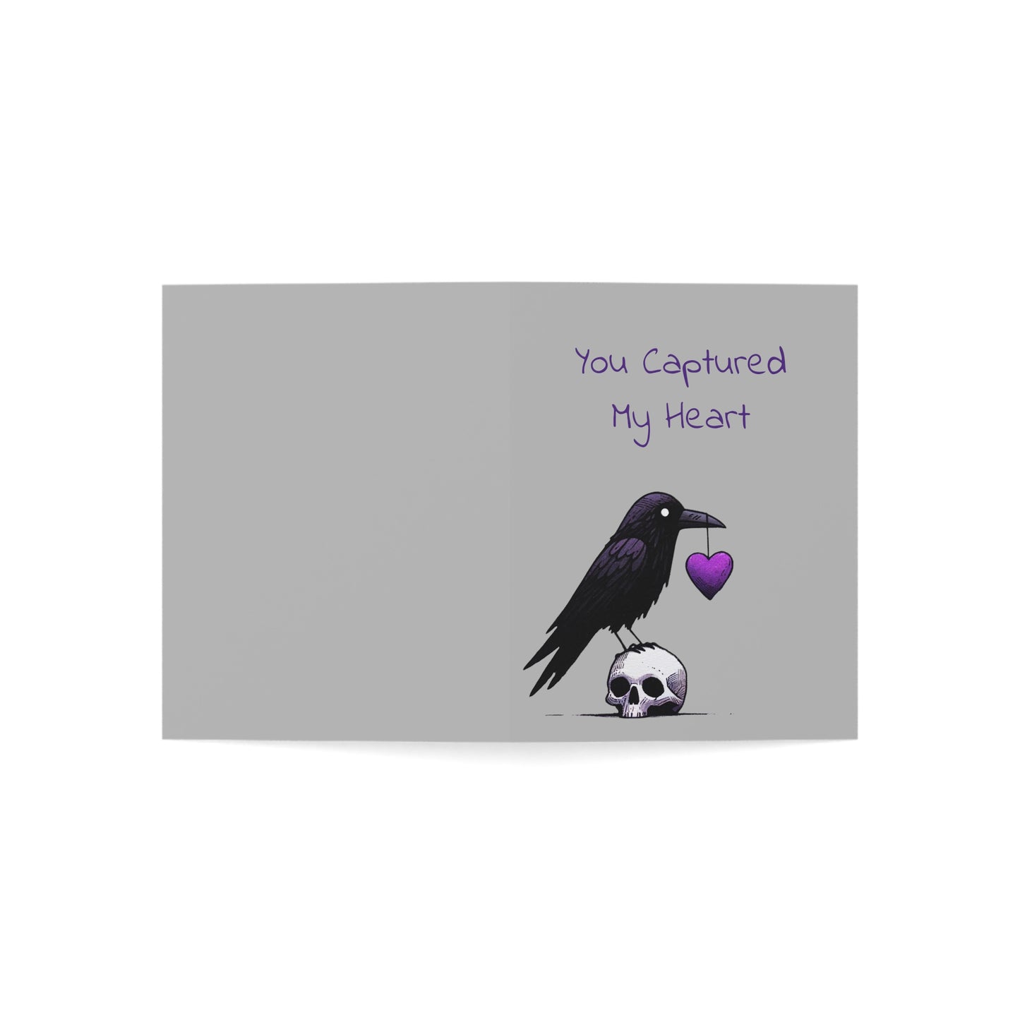 Edgar Alan Poe Inspired Raven Love Greeting Card, Valentines, Anniversary, Love, Birds of Valhalla, Paper products, Printify