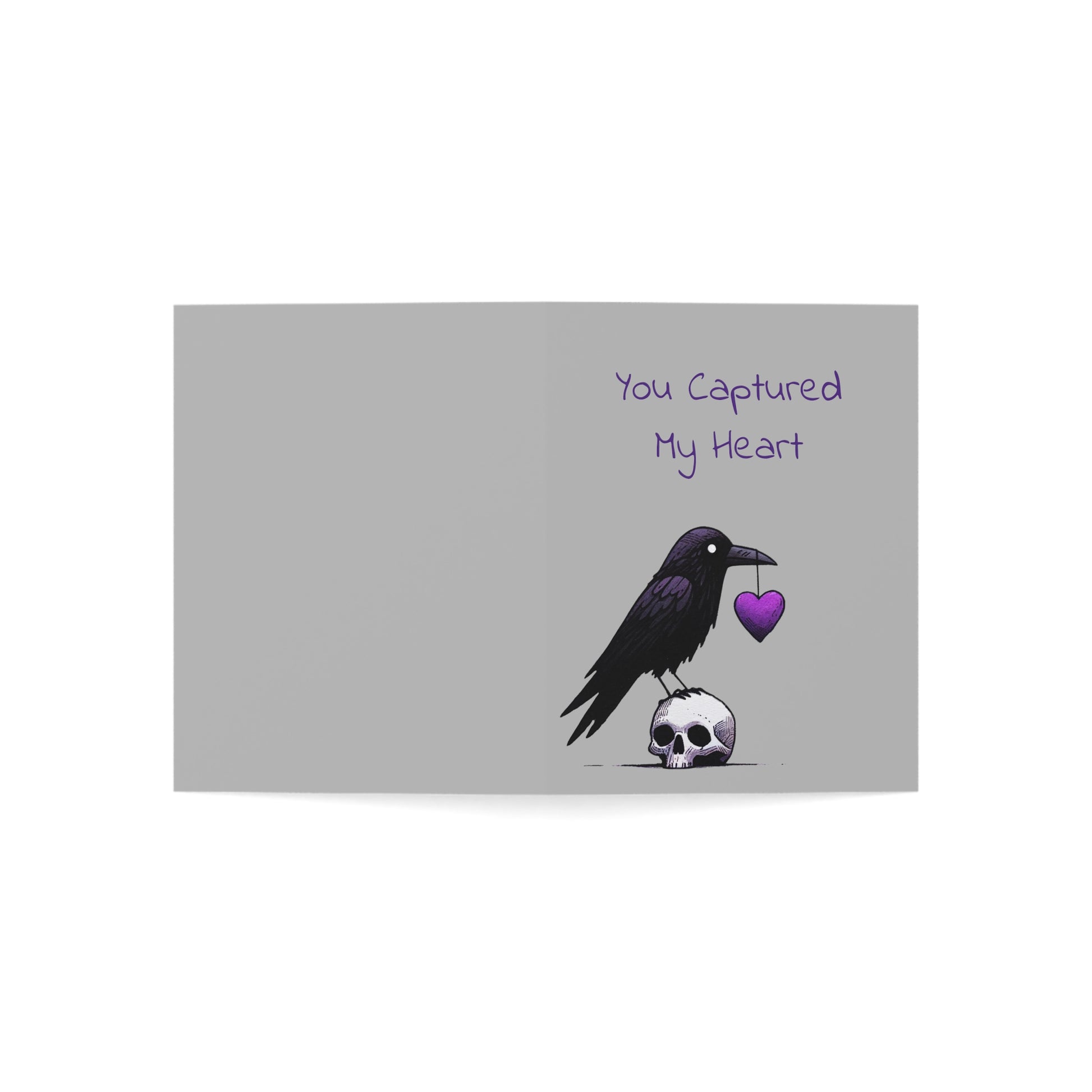 Edgar Alan Poe Inspired Raven Love Greeting Card, Valentines, Anniversary, Love, Birds of Valhalla, Paper products, Printify