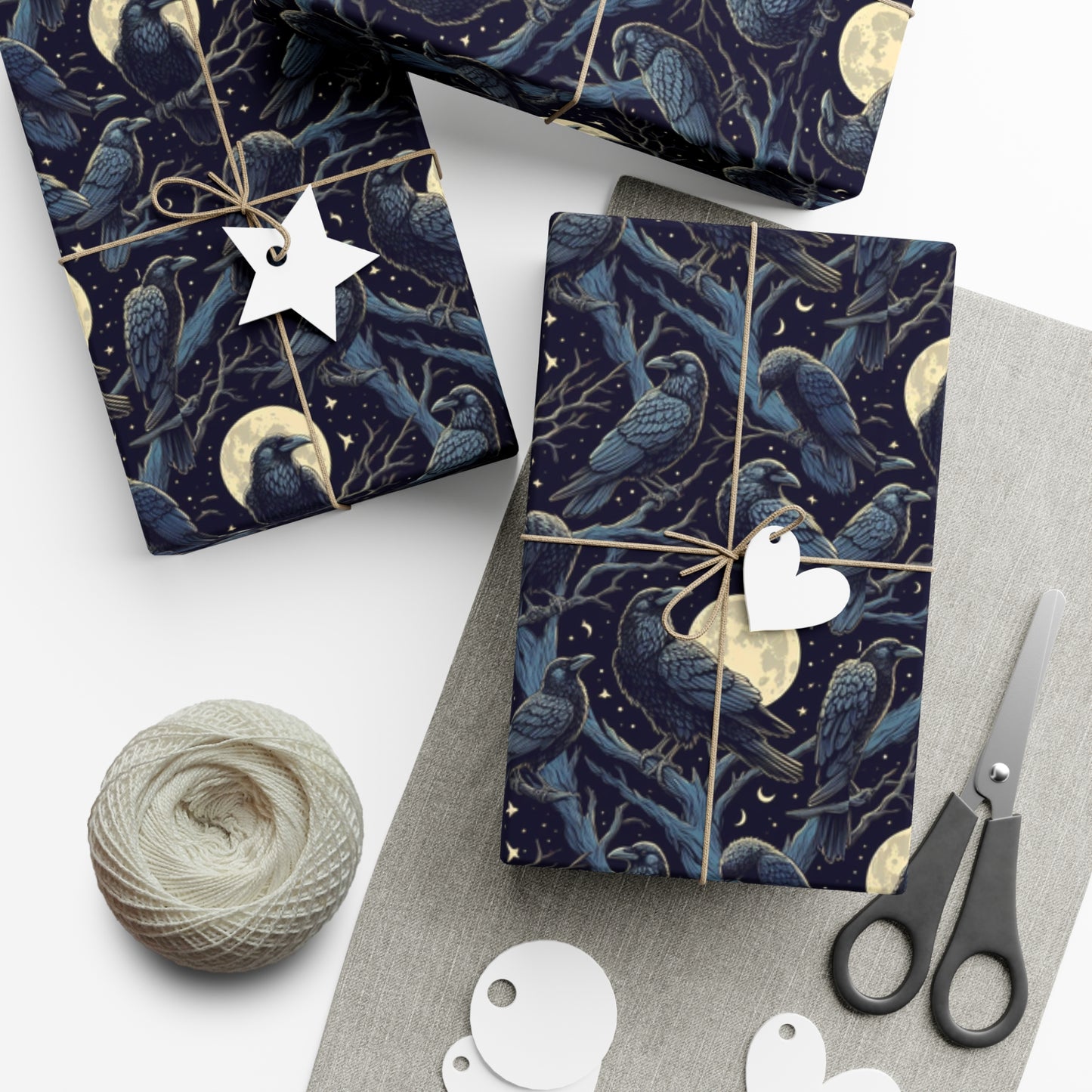 Raven Moon Gift Wrap Papers, Birds of Valhalla, Home Decor, Printify