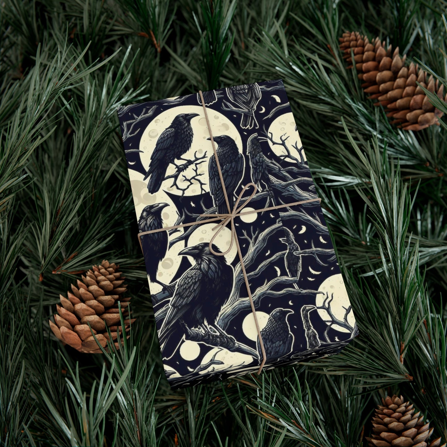 Night Raven Gift Wrap Papers, Birds of Valhalla, Home Decor, Printify