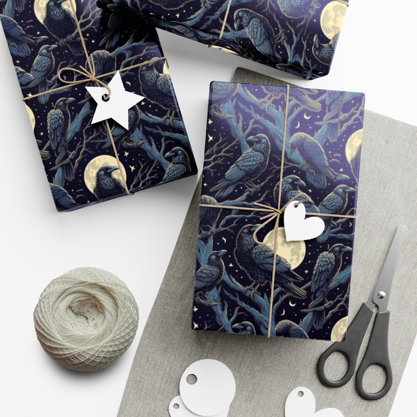 Raven Moon Gift Wrap Papers, Birds of Valhalla, Home Decor, Printify