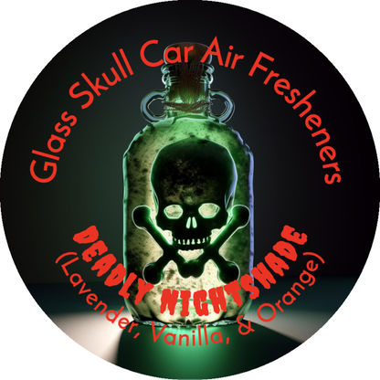 Glass Skull Car Air Freshener Diffusers, Birds of Valhalla, Vehicle Air Fresheners, Birds of Valhalla