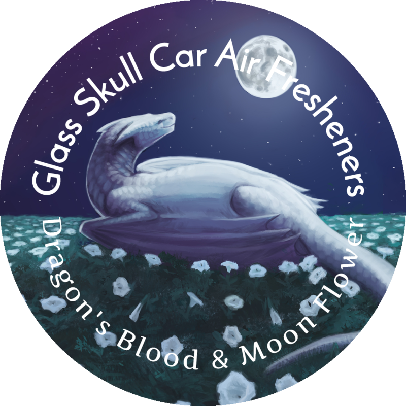 Glass Skull Car Air Freshener Diffusers, Birds of Valhalla, Vehicle Air Fresheners, Birds of Valhalla