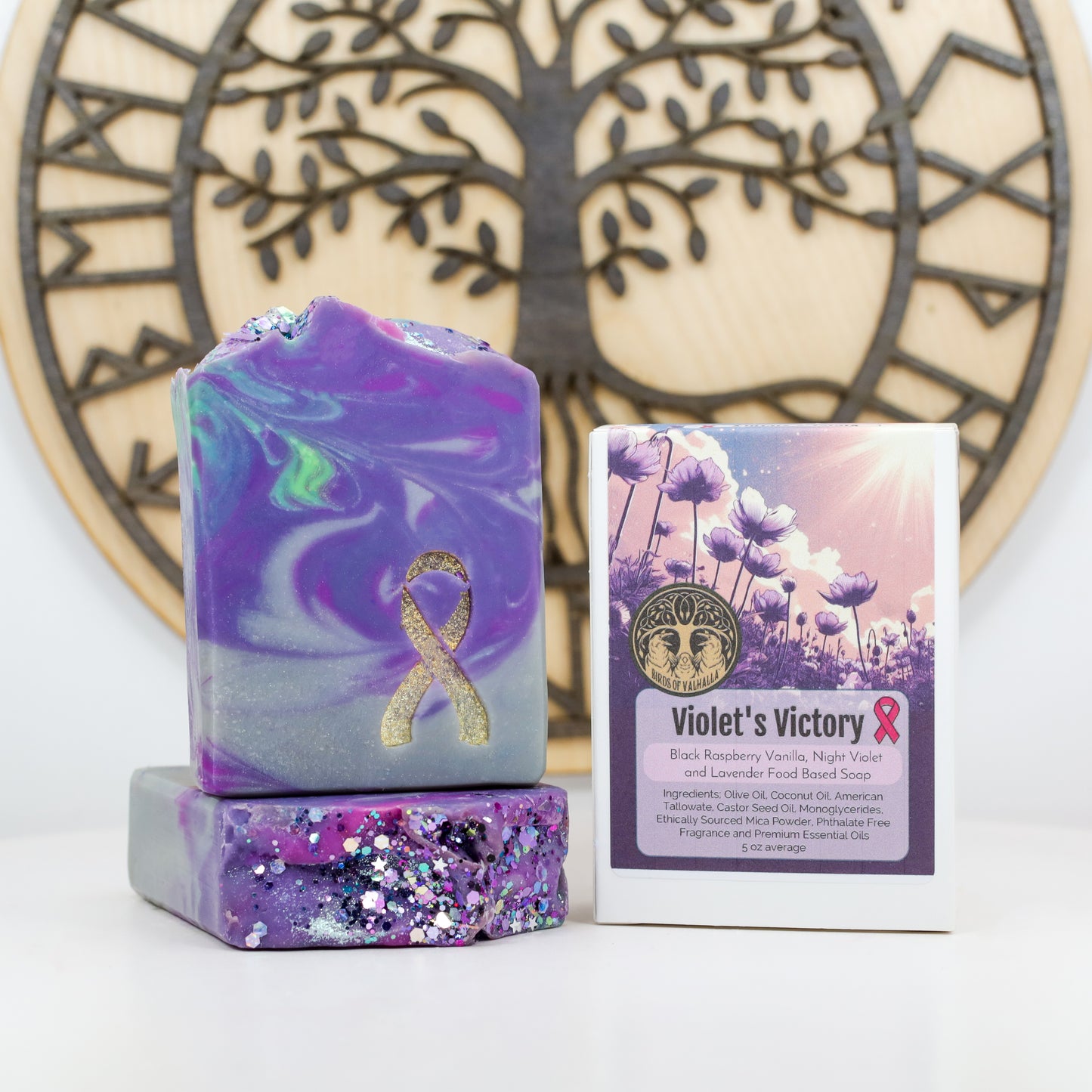 Violet’s Victory Black Raspberry, Vanilla, Violet and Lavender Soap, Birds of Valhalla, , Birds of Valhalla