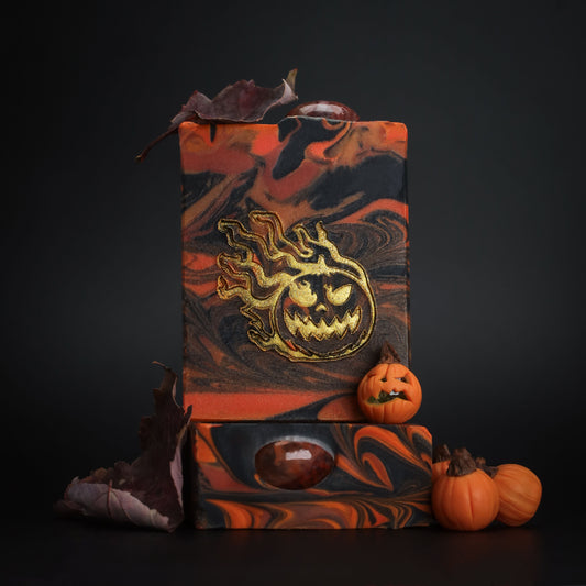 Ichabod’s Chase Pumpkin Sandalwood Soap with Carnelian, Birds of Valhalla, Bar Soap, Birds of Valhalla