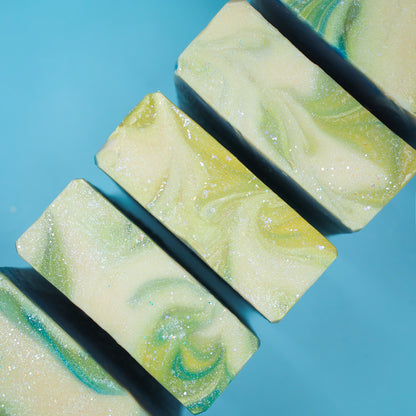 Large Secret Soap: Jutön Spearmint, Pine, Cranberry Apple Marmalade with Glow