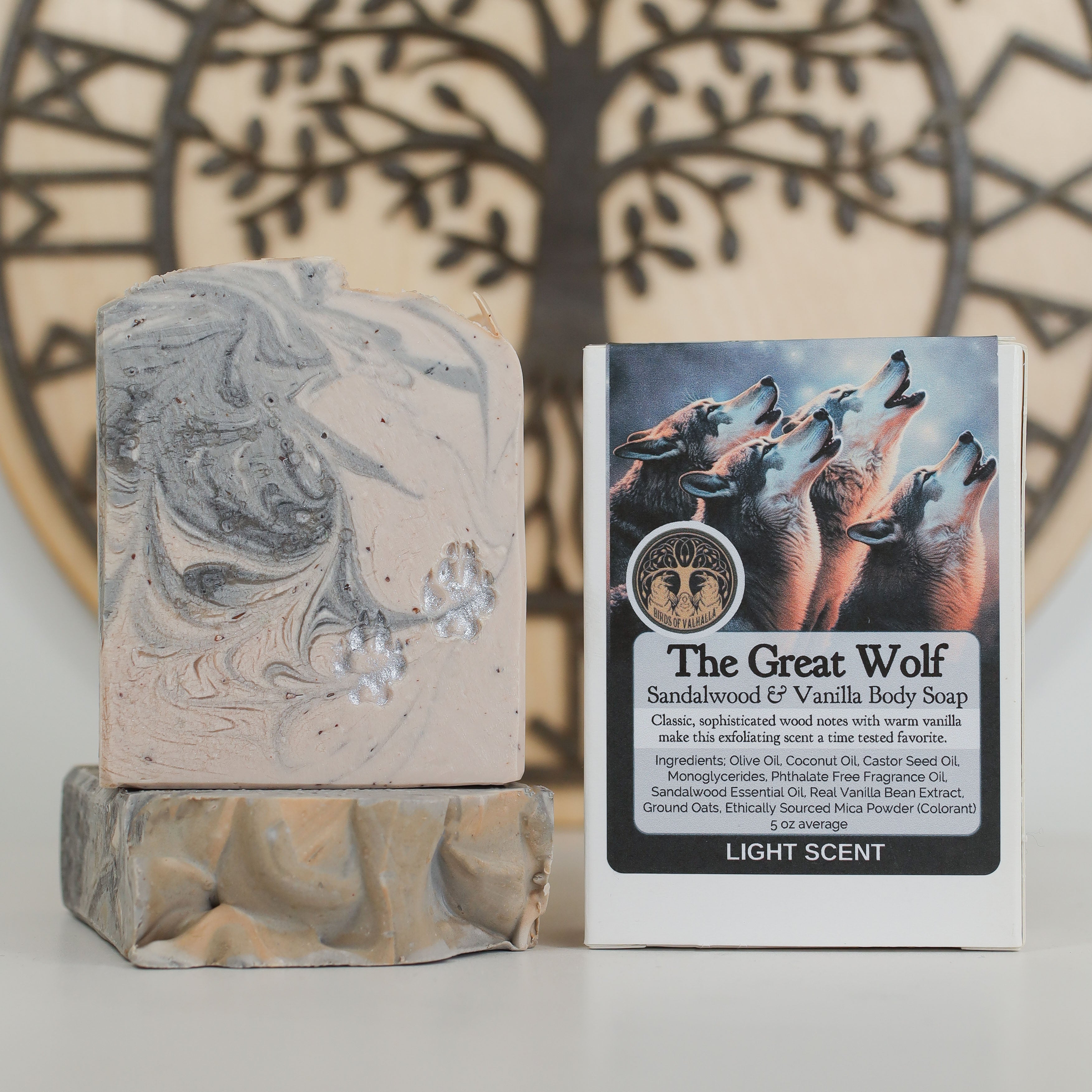 Store 12 5oz Howlin’ at the Moon soap bars