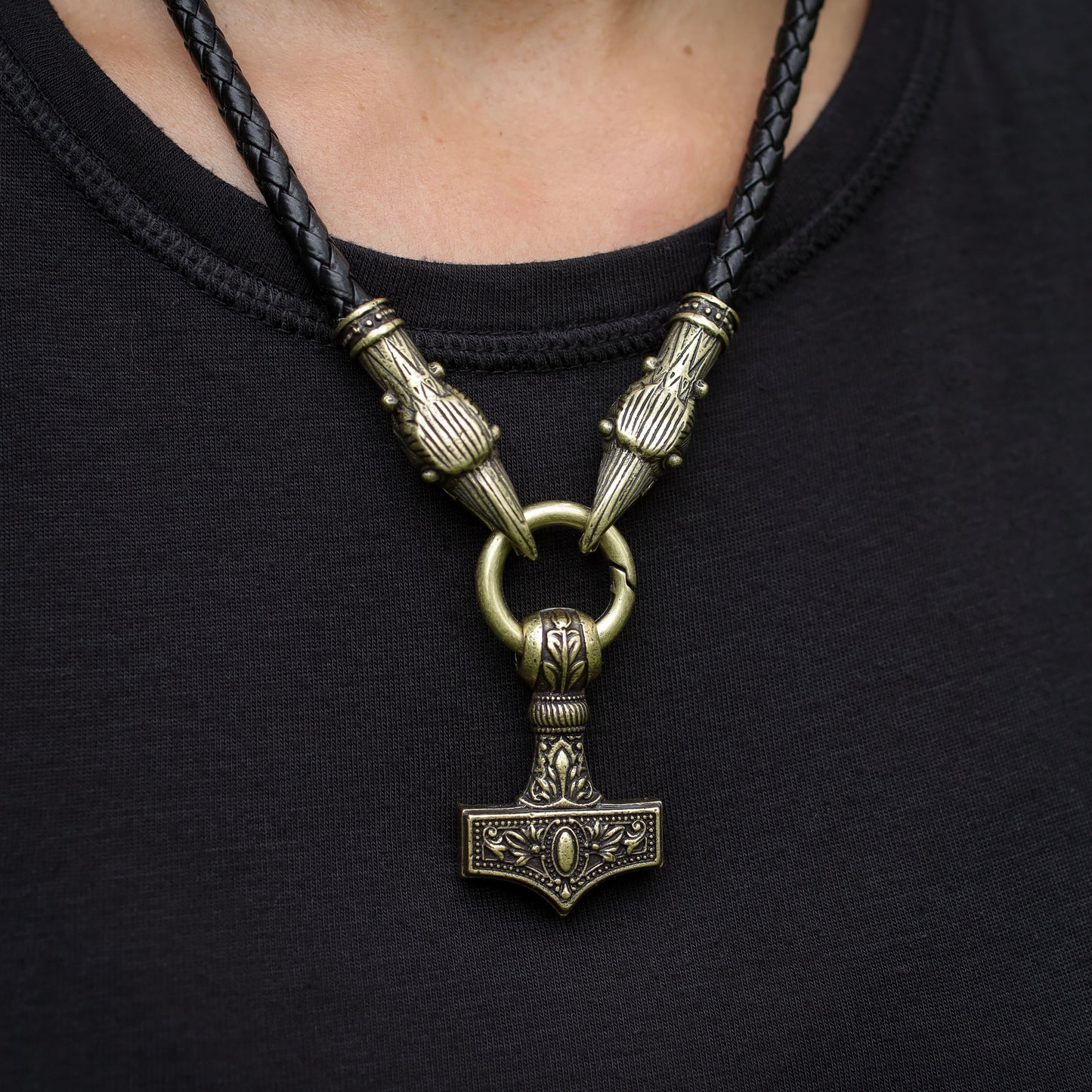 Heavy Duty Raven Mjolnirs (Thor’s Hammer) Necklace, Birds of Valhalla, Jewelry, Birds of Valhalla