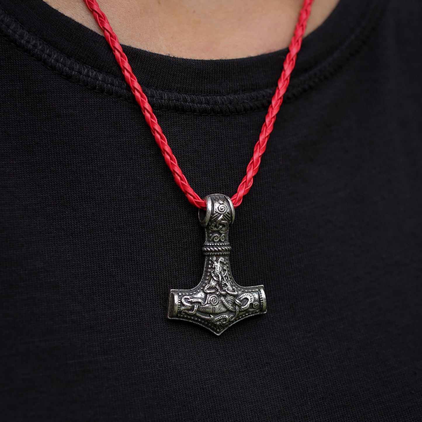 Mjölnir Thors Hammer  metal Pendant Necklace, Birds of Valhalla, Jewelry, Birds of Valhalla