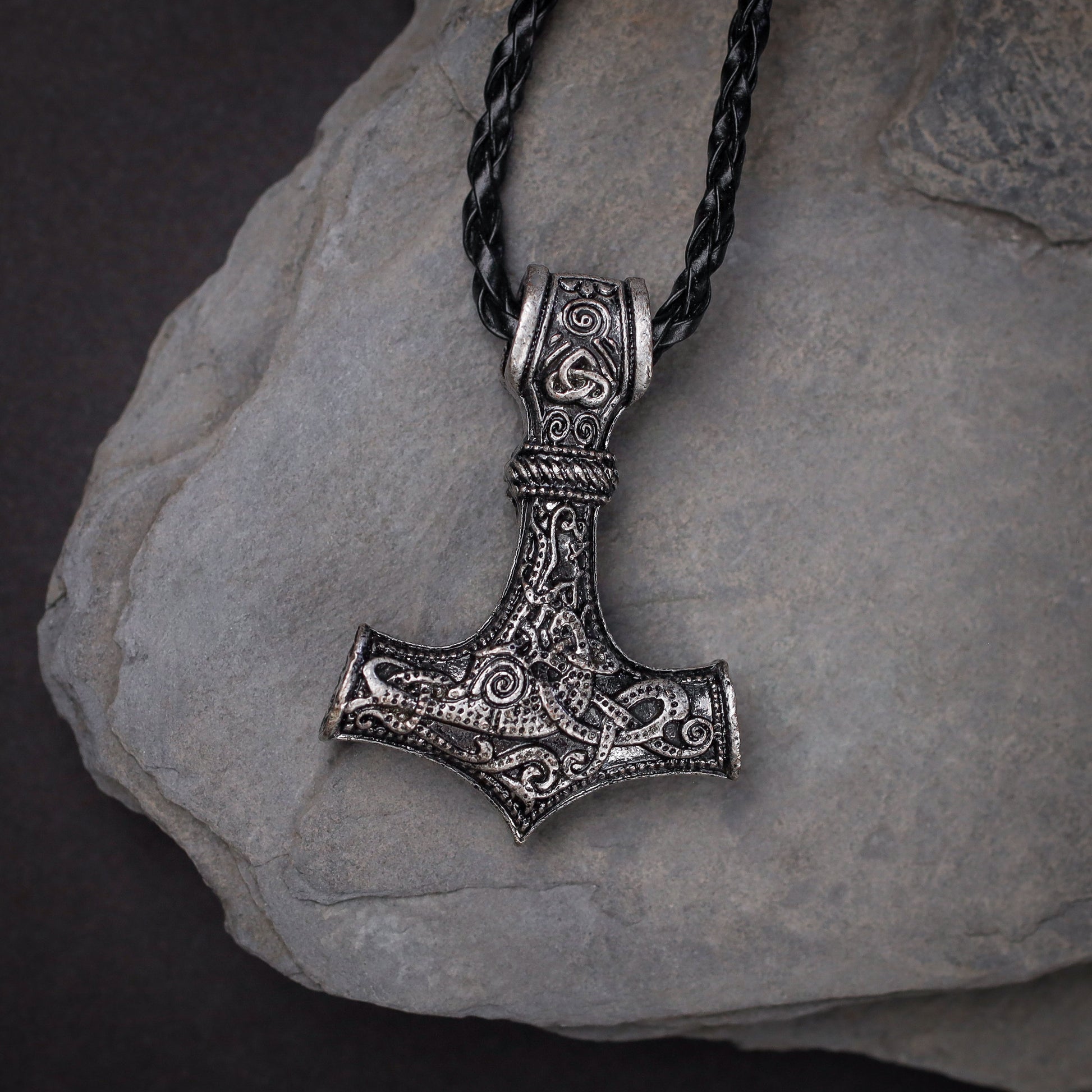 Mjölnir Thors Hammer  metal Pendant Necklace, Birds of Valhalla, Jewelry, Birds of Valhalla