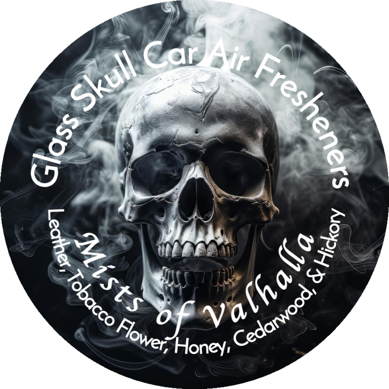 Glass Skull Car Air Freshener Diffusers, Birds of Valhalla, Vehicle Air Fresheners, Birds of Valhalla