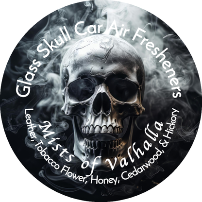 Glass Skull Car Air Freshener Diffusers, Birds of Valhalla, Vehicle Air Fresheners, Birds of Valhalla