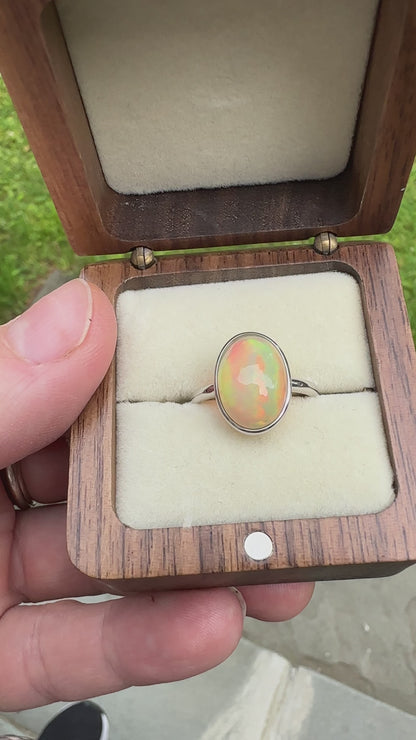 Ethiopian Opal Ring in Sterling